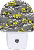 Cartoon Construction Vehicles Night Light for Kids, Excavator Loader and Truck Night Light Plug in with Dusk to Dawn Sensor,0.5w Energy…