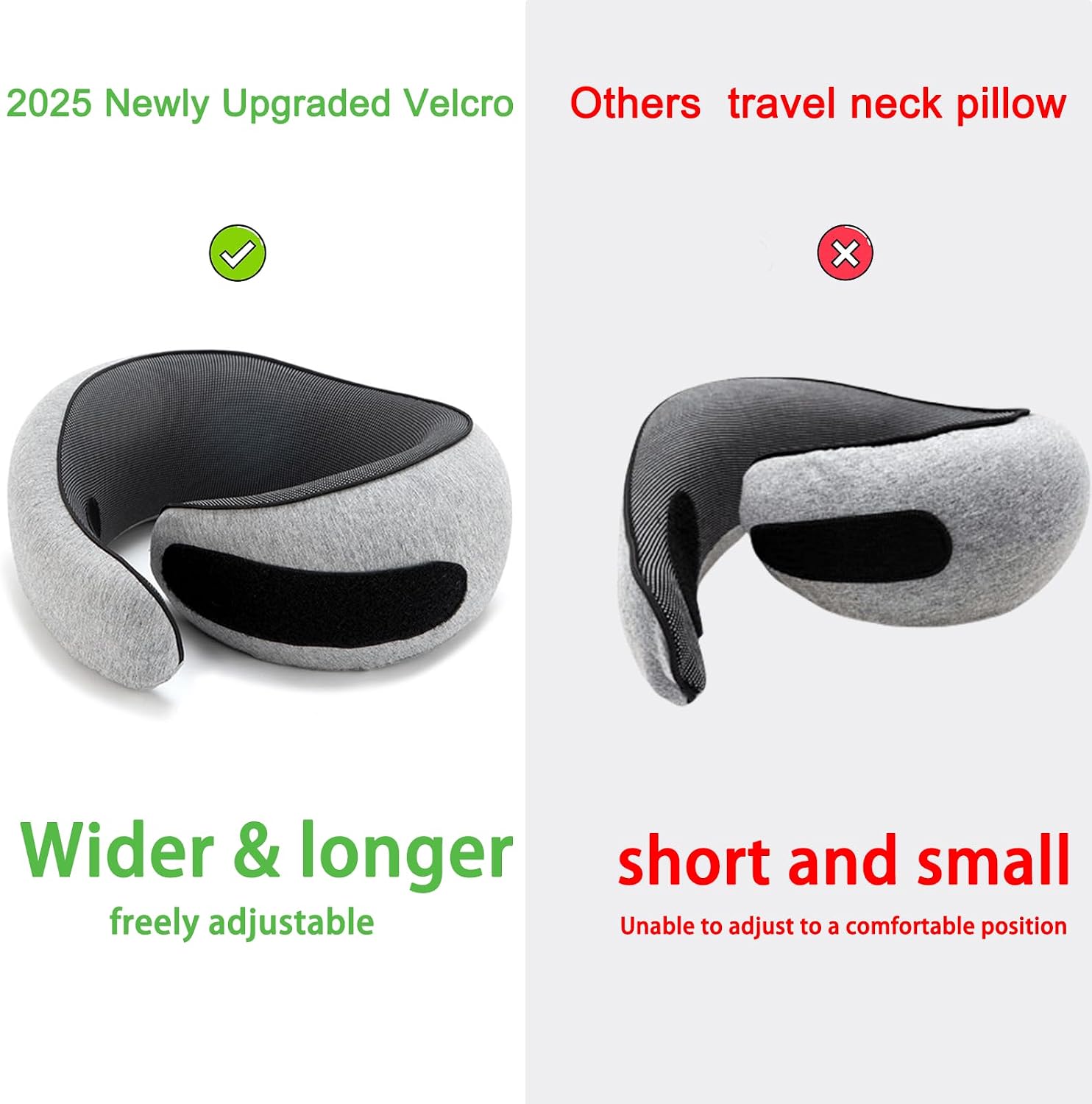 Neck Pillow for Traveling, Travel Neck Pillow for Airplanes, 100% Pure Memory Foam, 360° Support Stowable Pillows for Sleeping…