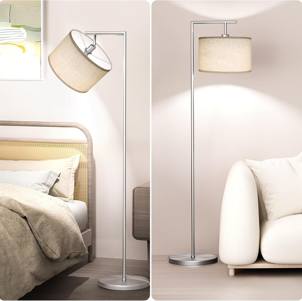 Floor Lamp for Living Room with 3 Color Temperatures Standing Lamp with Adjustable Beige Linen Lampshade Tall Lamps for Bedroom Office…