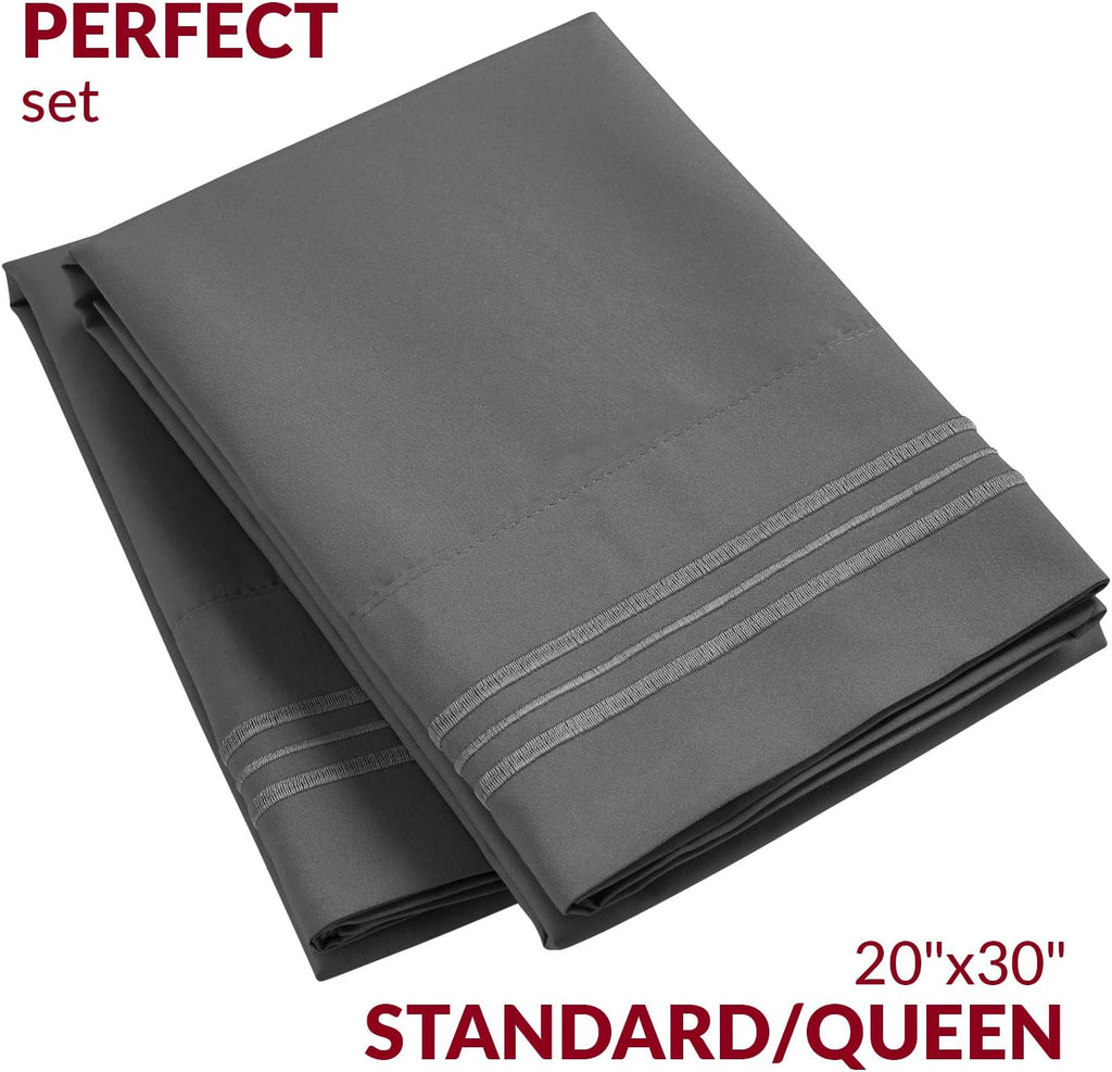 Mellanni Pillow Cases - Luxury, Extra Soft, Cooling Pillow Covers - 2 PC Iconic Collection Pillowcases - Envelope Closure (Standard/Queen 2…