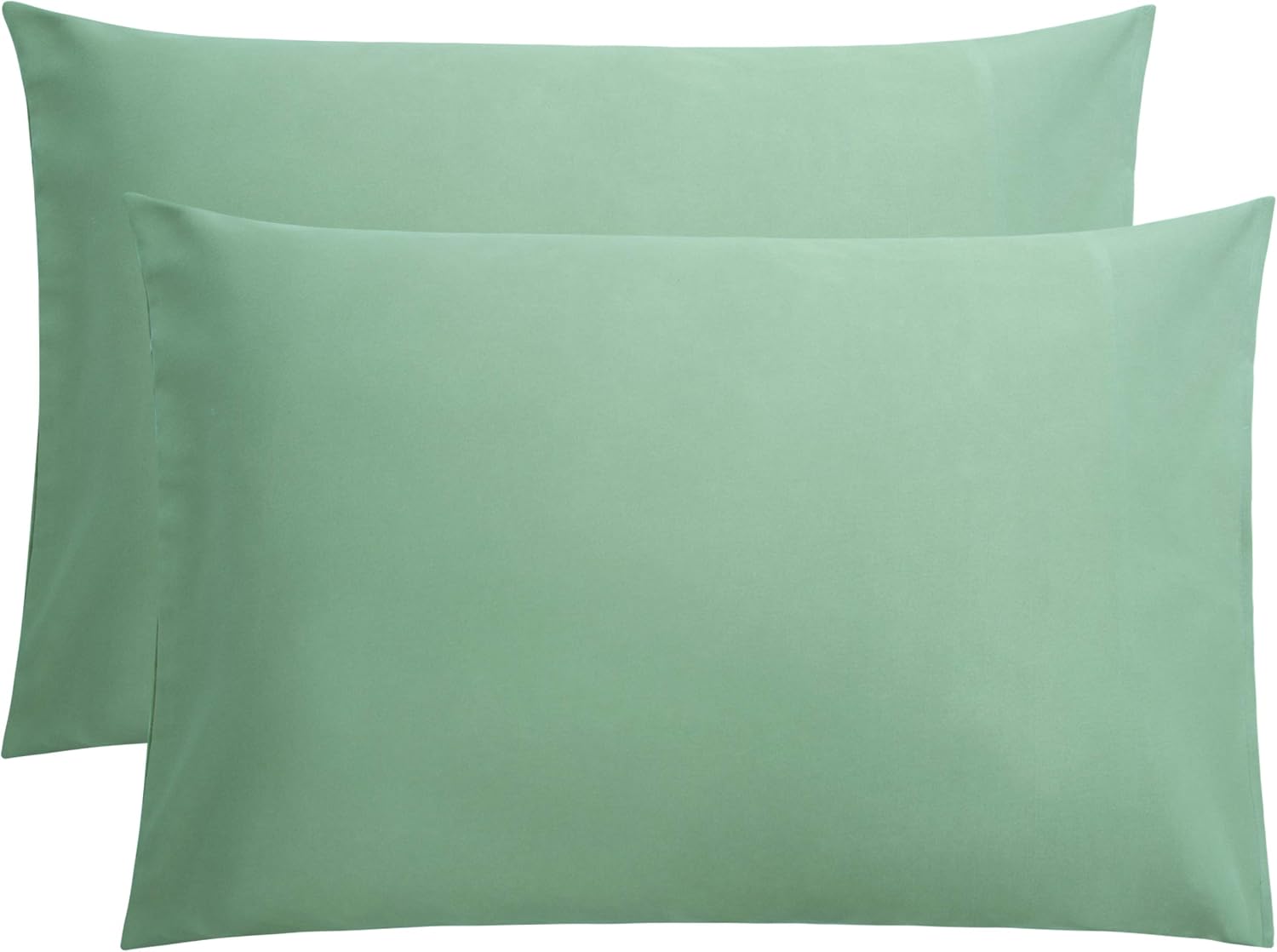 FLXXIE Pillow Cases Queen, Soft Microfiber Pillow Covers with Envelope Closure, Wrinkle Resistant Pillowcases, 2 Piece Set, 20x30, Sea Green