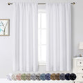 WelvetBLK White Curtains for Bedroom Living Room 63 Inch Length 2 Panels Set, Soft Solid Light Filtering Thermal Insulated Window Treatment…