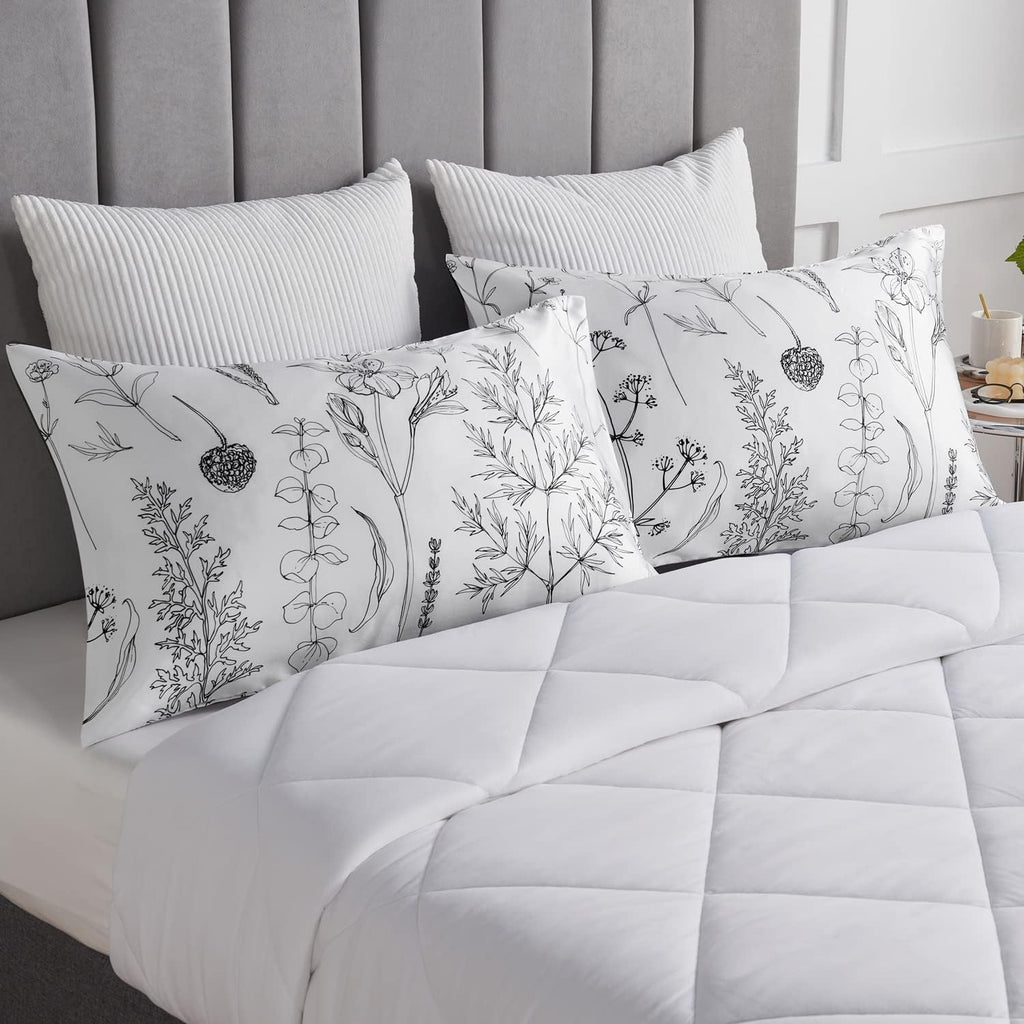 EXQ Home Pillowcase Silky Satin Pillowcase for Hair and Skin, Soft Cooling Printed Pillow Cases Queen Size Set of 2 Satin Pillow Case with…