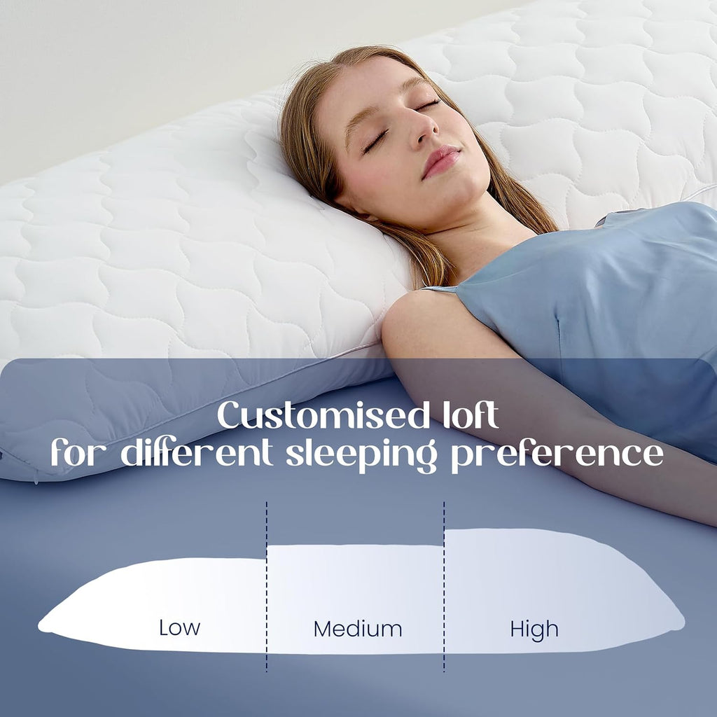DreamValley Dream Valley Cooling Body Pillow for Adults,20x54 Full Body Pillow Long Pillow for Bed, Adjustable Loft Memory Foam Full Length…