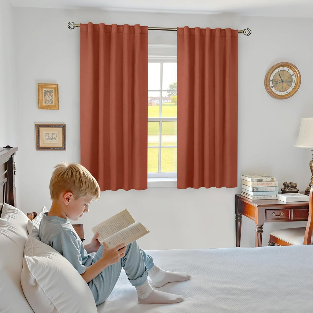 BGment Room Darkening Curtains for Bedroom - 54 Inch Fall Decor Curtains Thermal Insulated Noise Reducing Privacy Rod Pocket and Back Tab D…