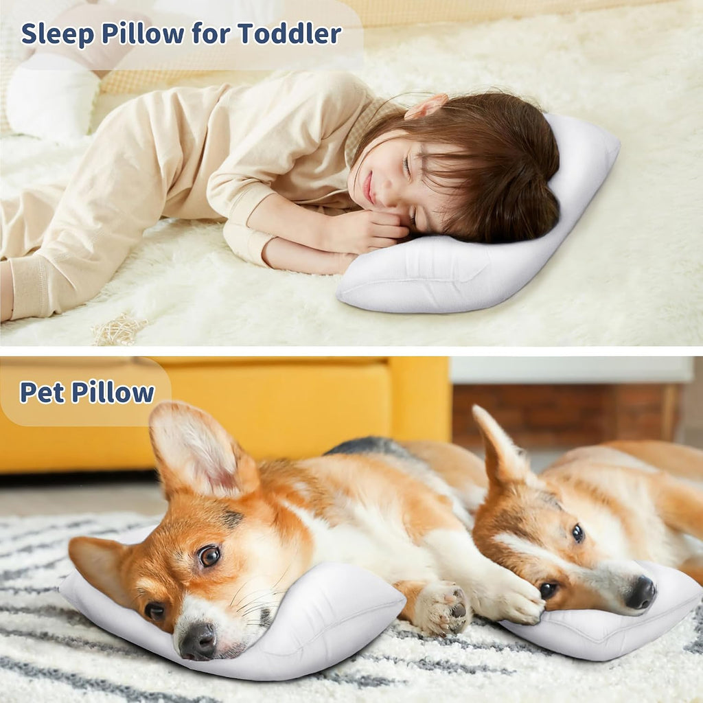 Pro Goleem Small Pillow 11"x7"x2.5" for Kids and Baby Sleeping with Name Tag Mini Tiny Pillow for Camping and Chair Car Air Nap Neck…