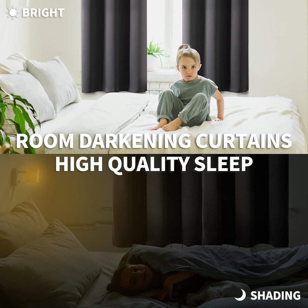 BGment Blackout Curtains for Bedroom - Grommet Thermal Insulated Room Darkening Curtains for Living Room, Set of 2 Panels (52 x 72 Inch, Da…