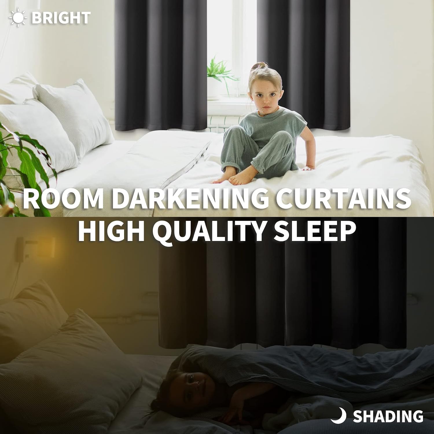 BGment Blackout Curtains for Bedroom - Grommet Thermal Insulated Room Darkening Curtains for Living Room, Set of 2 Panels (52 x 72 Inch, Da…