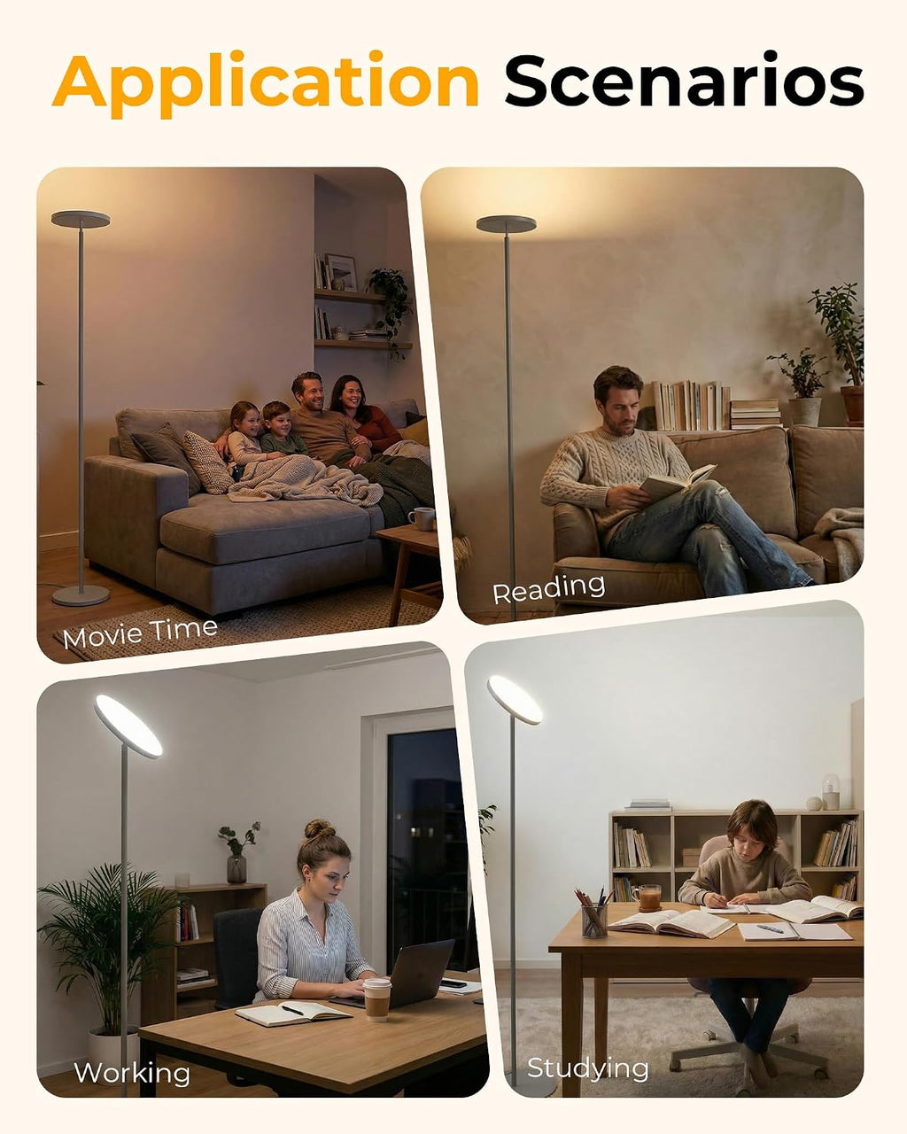 Floor Lamp for Bedroom,69" Tall Standing Lamp Remote & Foot Switch with 1H Timer, 2700-6500K Stepless Dimmable Modern Pole Light for…