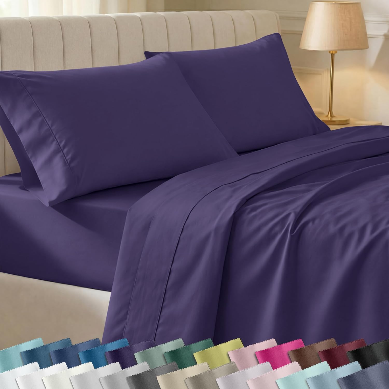 CaliforniaDesignDen California Design Den Soft Twin Size 100% Cotton Sheet Sets, 400 Thread Count Good Housekeeping Award Winner, Silky Smo…
