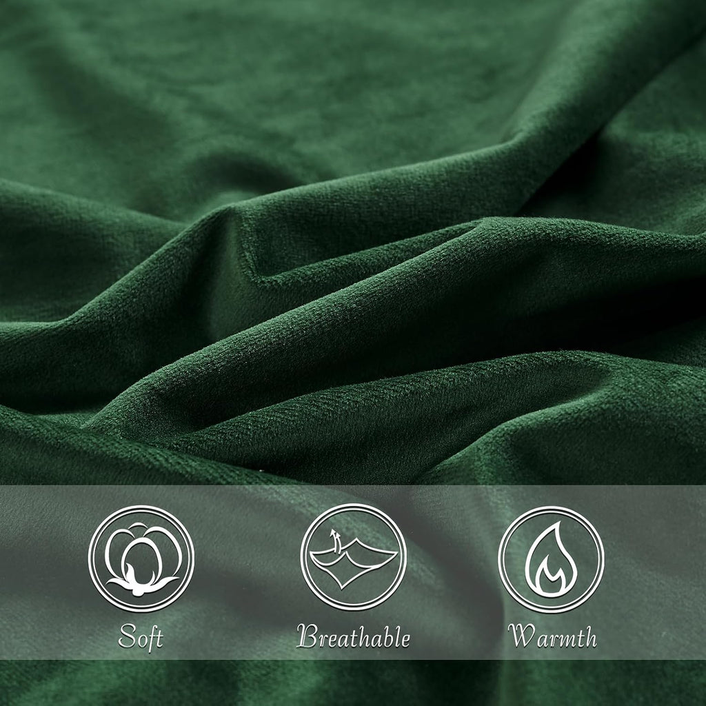 StangH Christmas Pillowcase for Decor, Velvet Pillow Covers with Zipper Closure, Soft Cozy Feeling for Sleeping, Queen Size (Dark Green, 20…