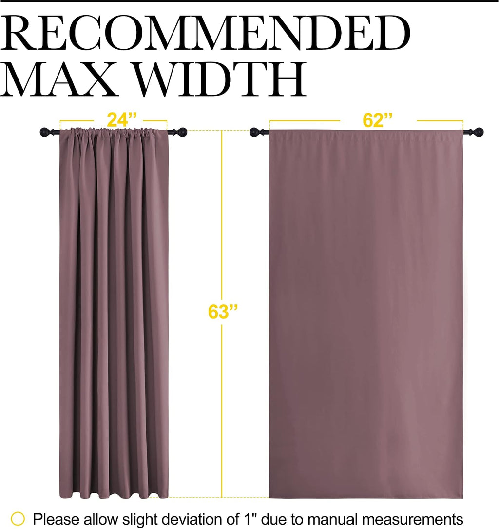 NICETOWN Blackout Curtains for Bedroom, Home Decorations Thermal Insulated Solid Rod Pocket Blackout Drapes for Cafe (Dry Rose, One Pair…