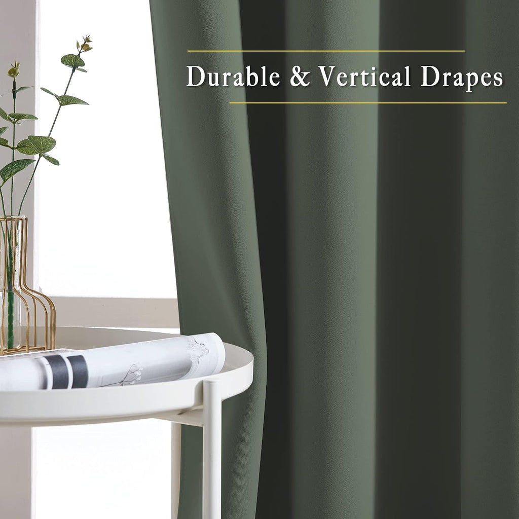 Nicetown Living Room Curtains 84 inch Long - Grommet Blackout Thermal Insulated Room Darkening Sound Blocking Window Drapes for Kids Room/B…