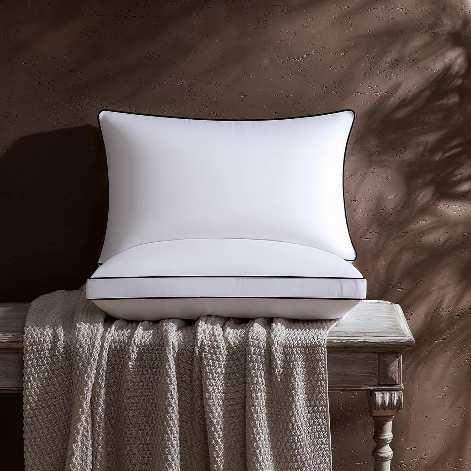 Sanivosily Feather Down Pillows King Size Set of 2 Pack, Luxury Hotel Collection Bed Pillows for Sleeping, Fluffy Soft Medium Firm Do…