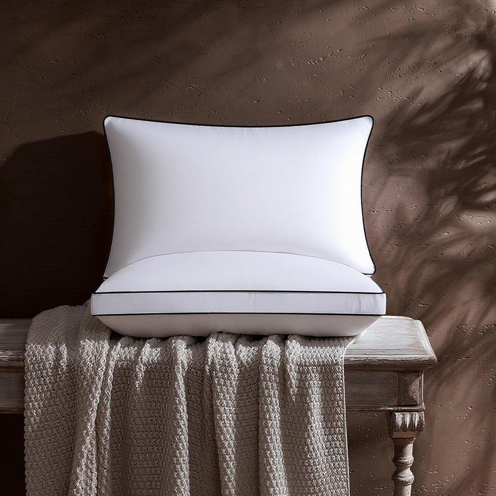 Sanivosily Feather Down Pillows Queen Size Set of 2 Pack, Luxury Hotel Collection Bed Pillows for Sleeping, Fluffy Soft Medium Firm…