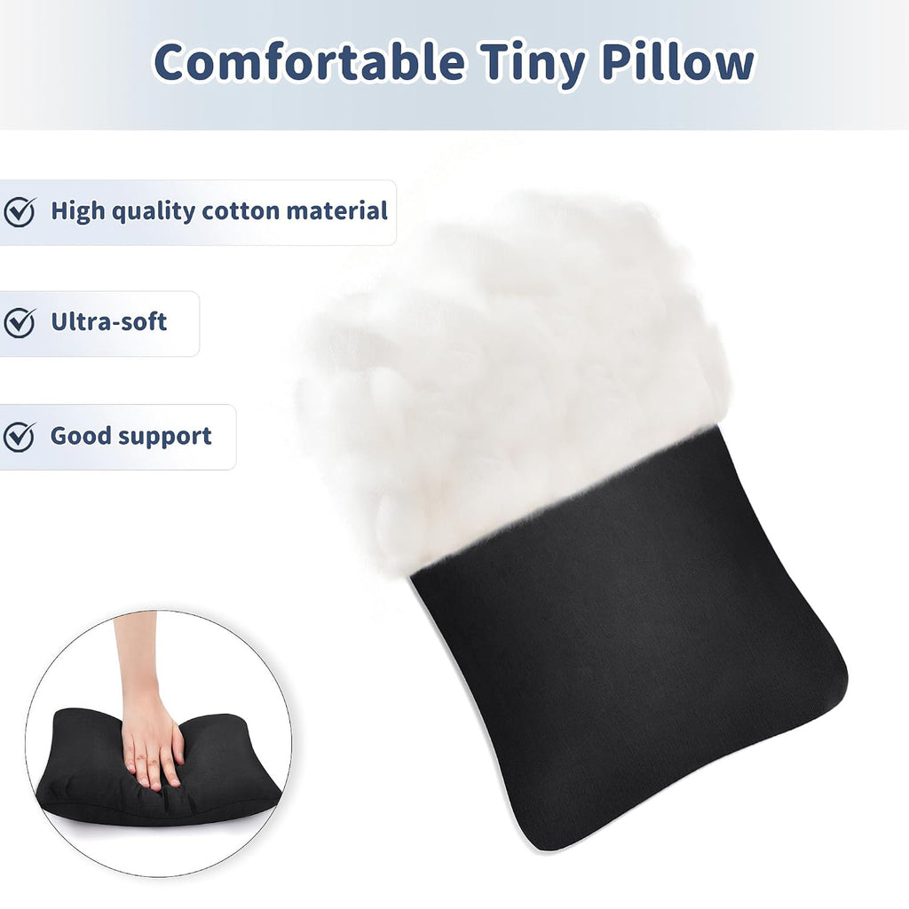 Pro Goleem Small Pillow 11"x7"x2.5" for Camping and Traveling with Name Tag Mini Tiny Pillow for Kids Sleeping and Chair Car Air Nap Neck…