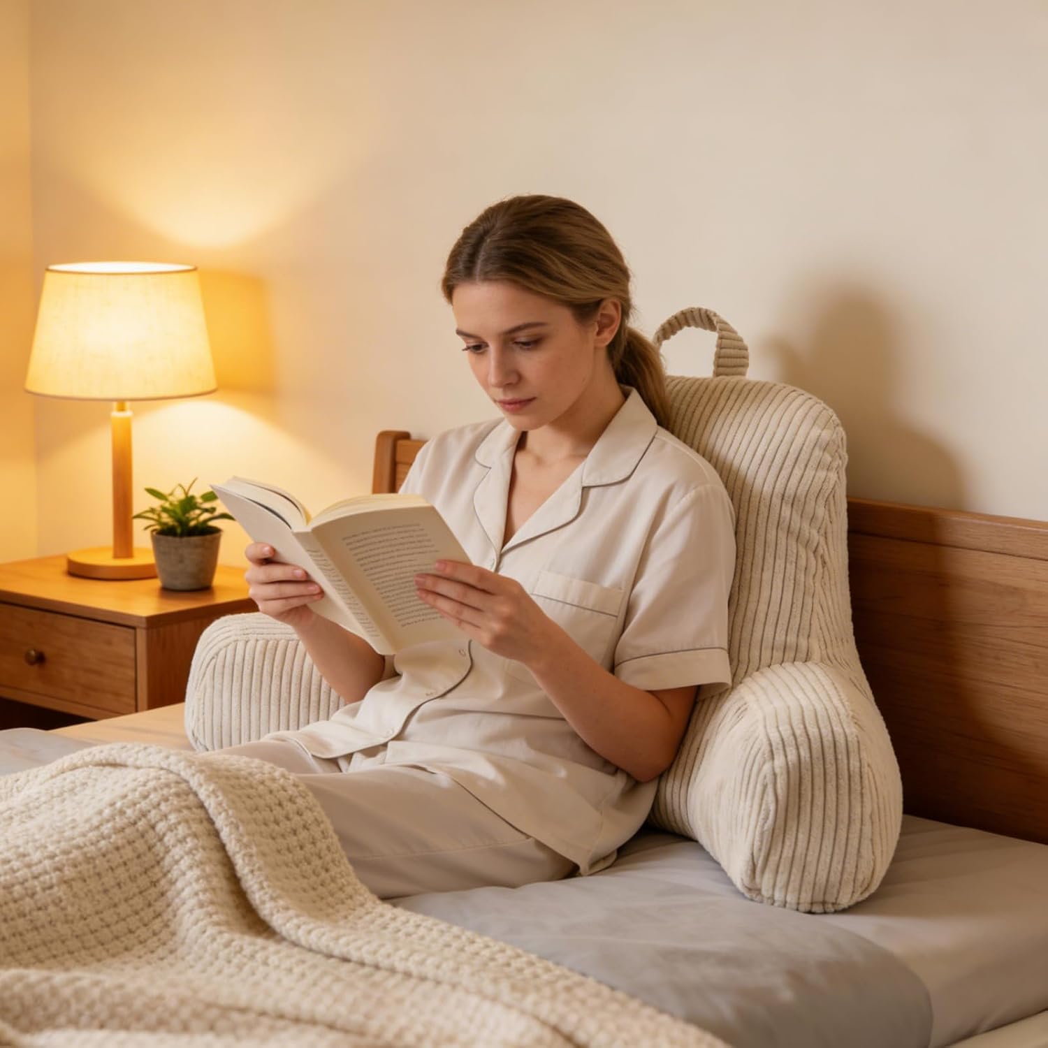 Reading Pillow for Sitting in Bed, Backrest Pillow with Shredded Memory Foam for Adult & Children, Comfy Back Support for Sofa and Floor…