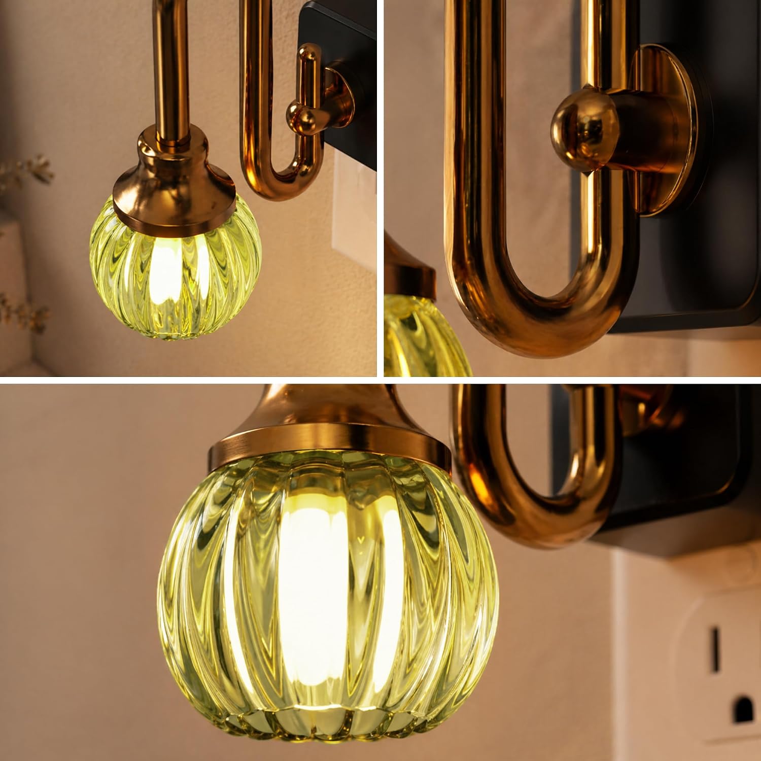 JandCase Night Light, Night Lights Plug into Wall, Green Tulip LED Nightlight, 0-100 LM Dimmable Nightlights, Dusk to Dawn Sensor, 1W…