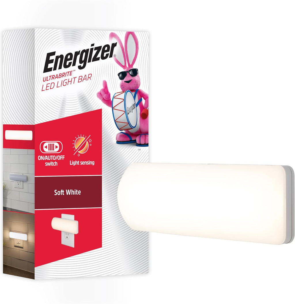 Energizer Ultrabrite LED Light Bar, 100 Lumens, 1 Pack, High/Low/Off Switch, Plug-in, Night Light, Ideal for Dark Spaces, Bedroom…