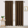Dwcn Blackout Curtains Room Darkening Thermal Insulated Bedroom Curtains Window Curtain Panels, 52 x 84 inches Long, Set of 2 Brown Rod Poc…