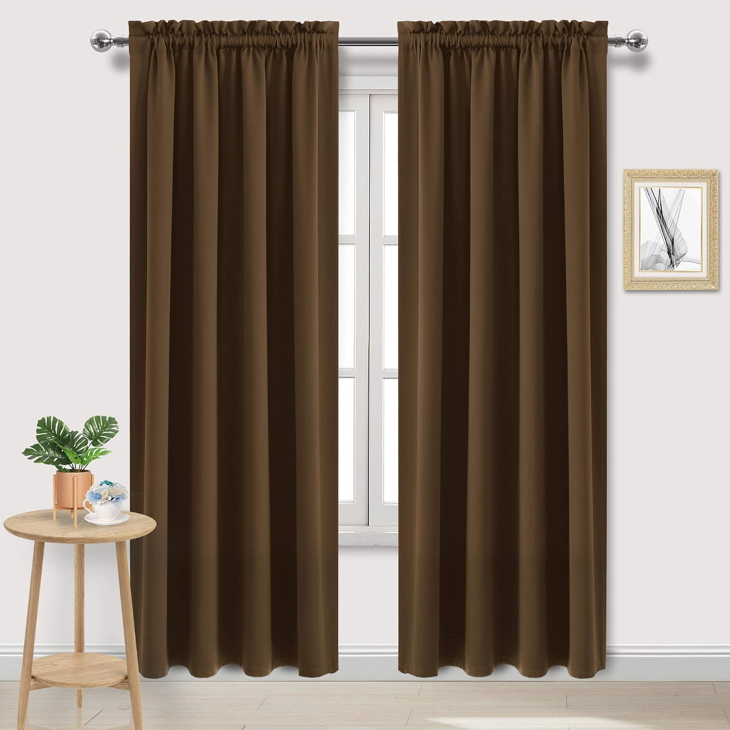 Dwcn Blackout Curtains for Bedroom – Rod Pocket Thermal Insulated Noise Reducing Noise Reducing Drapes for Living Room, W 52 x L 95 Inch, 2…