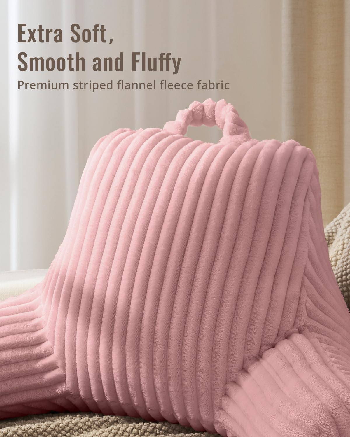 BlissfulDiary Blissful Diary Reading Pillow for Sitting in Bed, Flannel Back Pillow Bed Sitting Up for Adult & Children, Backrest Cushion f…
