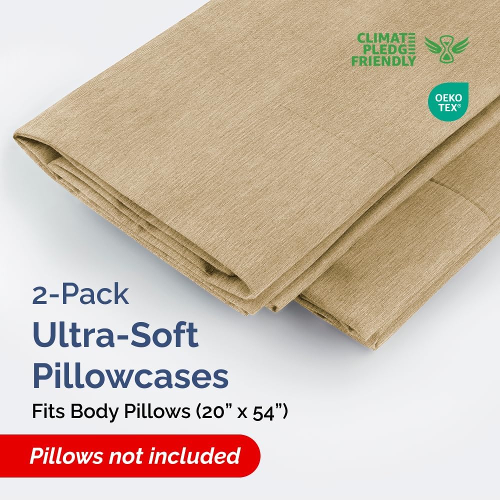 Body Pillowcases Set of 2-20x54 Long Body Pillow Case - Soft Body Pillow Cover for Sleeping & Side Sleepers - Comfy, Wrinkle & Fade Free…