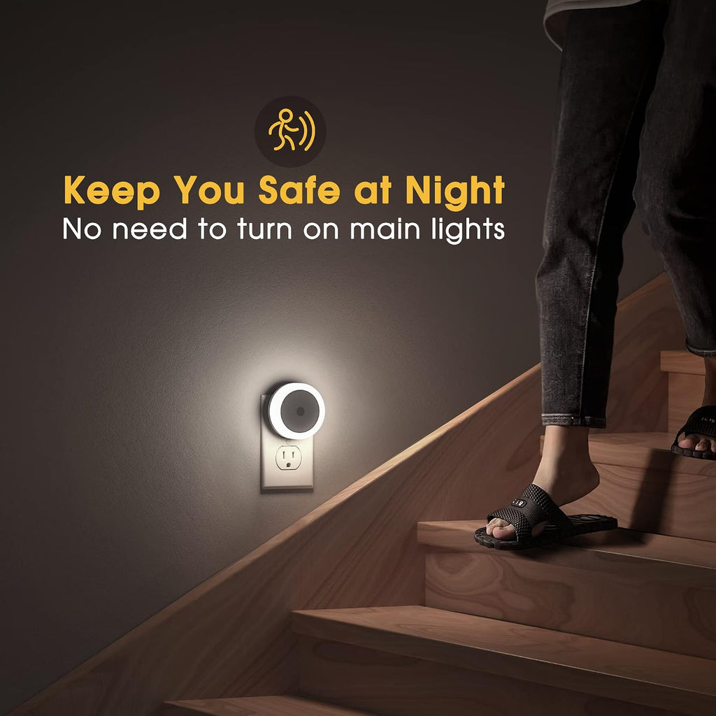 Night Lights Plug-in [2Pack], LED Night Light with Sensor for Kids, Baby, Bathroom, Stair, Hallway - Cool White
