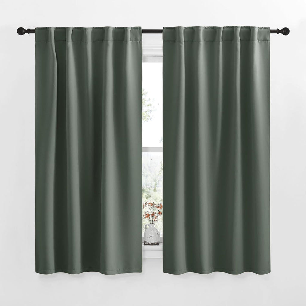 NICETOWN RV Curtains for Camper Windows - (Dark Mallard Color) 34x54 Inch, 2 Panels Set, Thermal Insulated Room Darkening Blackout…