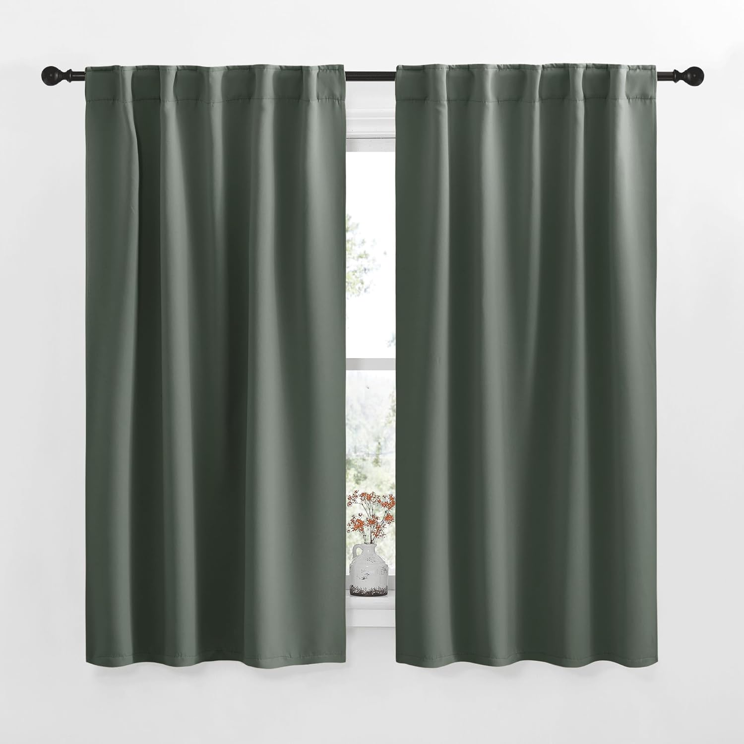 NICETOWN RV Curtains for Camper Windows - (Dark Mallard Color) 34x54 Inch, 2 Panels Set, Thermal Insulated Room Darkening Blackout…