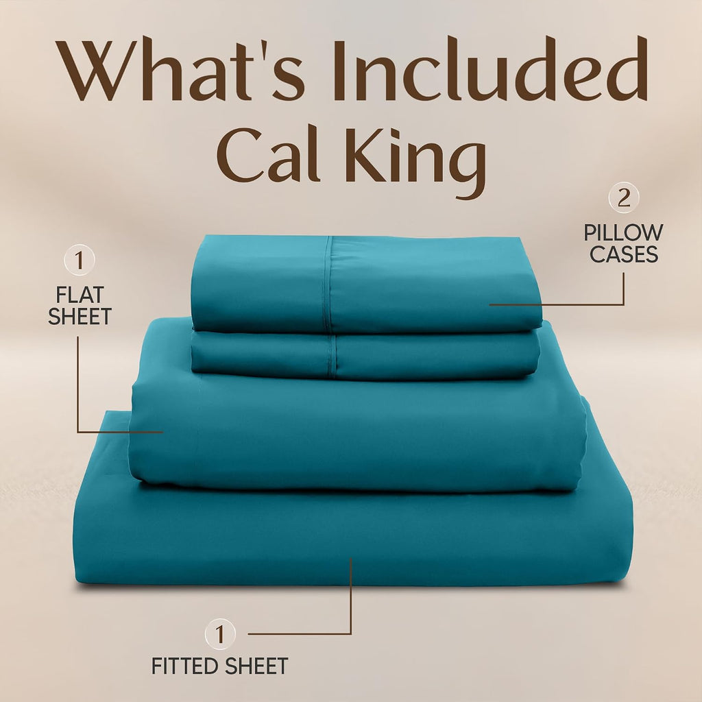 Utopiabedding Utopia Bedding California King Size Sheet Set – 4 Piece Bed Sheets, Soft and Breathable Microfiber, Includes 1 Fitted Sheet,…