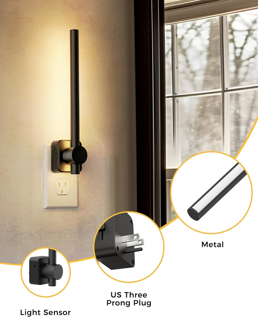 L LOHAS LED Night Light, Night Lights Plug into Wall, 0-200LM Bathroom Nightlight, Dusk to Dawn Sensor 2W Dimmable Nightlights, Soft…
