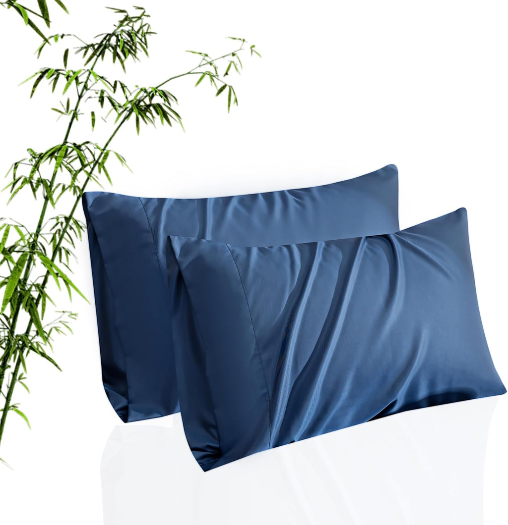 Pillow Cases Queen Size 2 Pack, Bamboo Rayon Cooling Pillowcases with Envelope Closure, Cool Breathable Pillow Case for Hot Sleepers &…