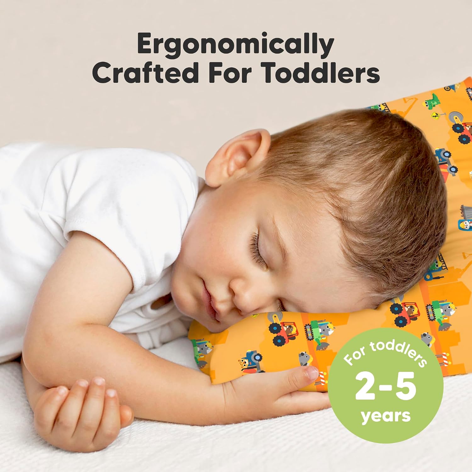 Toddler Pillow with Pillowcase - 13x18 My Little Dreamy Kids Travel Bed Pillows for Sleeping, Organic Cotton Small Pillowcase, Soft &…