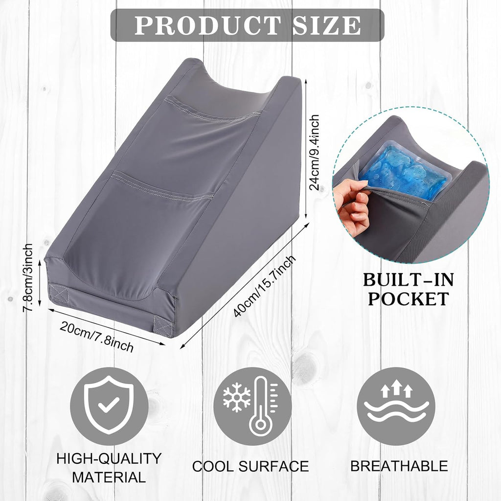 Buryeah Cooling Arm Elevation Pillow with 2 Pockets, Soft Ergonomic Support Pillow for Elbow Rest Wedge Broken Arm Elbow Gifts with High De…