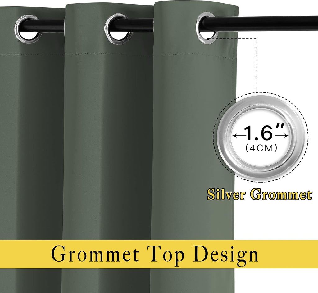 Nicetown Living Room Curtains 84 inch Long - Grommet Blackout Thermal Insulated Room Darkening Sound Blocking Window Drapes for Kids Room/B…