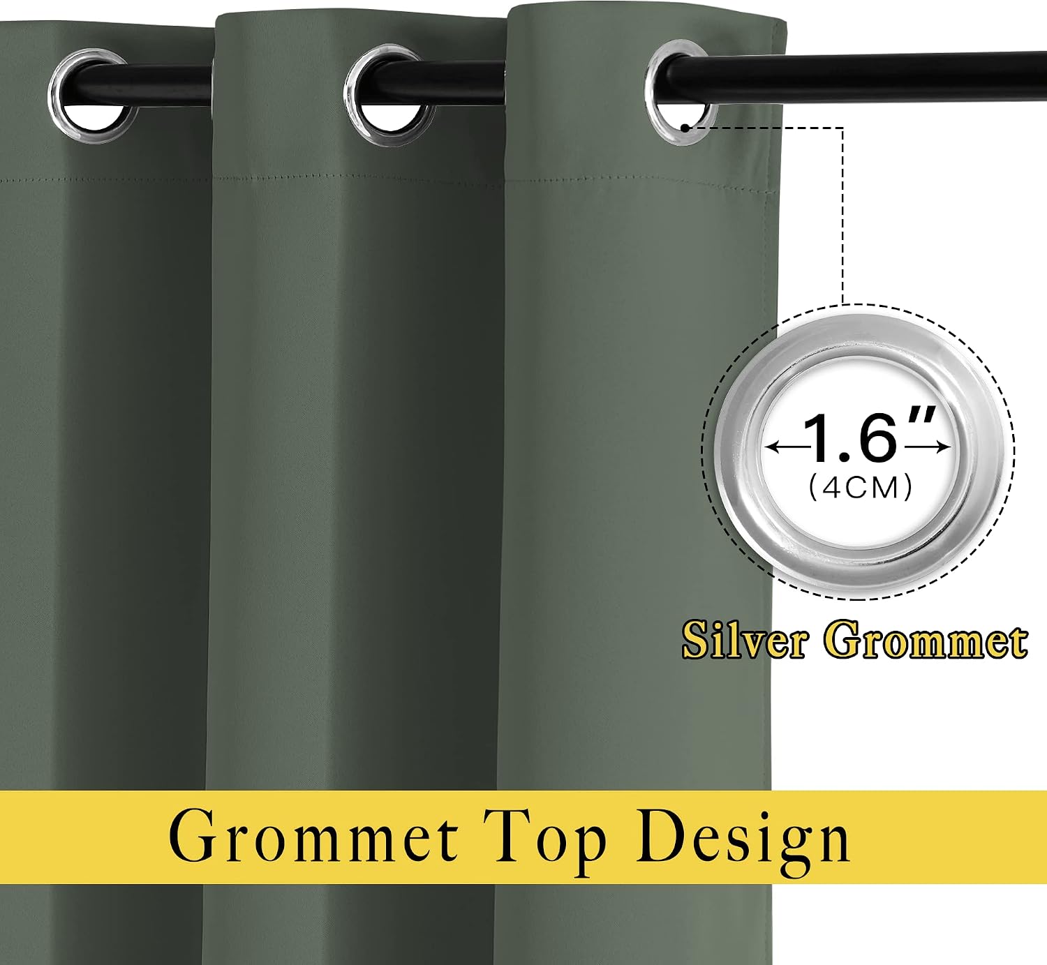 Nicetown Living Room Curtains 84 inch Long - Grommet Blackout Thermal Insulated Room Darkening Sound Blocking Window Drapes for Kids Room/B…
