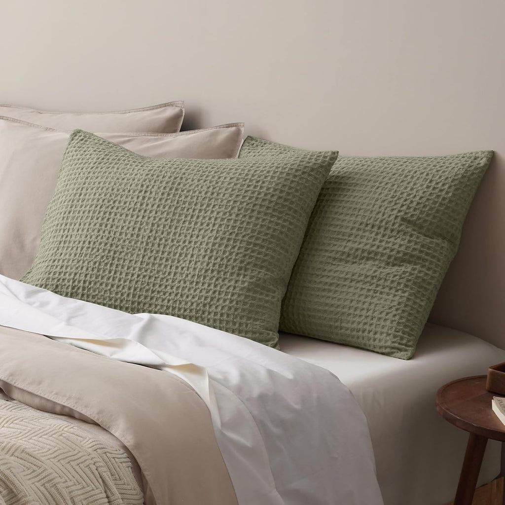 Phf Ultra Soft Waffle Weave Pillow Shams King Size, No Insert, 2 Pack 20" x 36" Pillowcases, Breathable & Skin-Friendly Pillow Cases, Stylis…