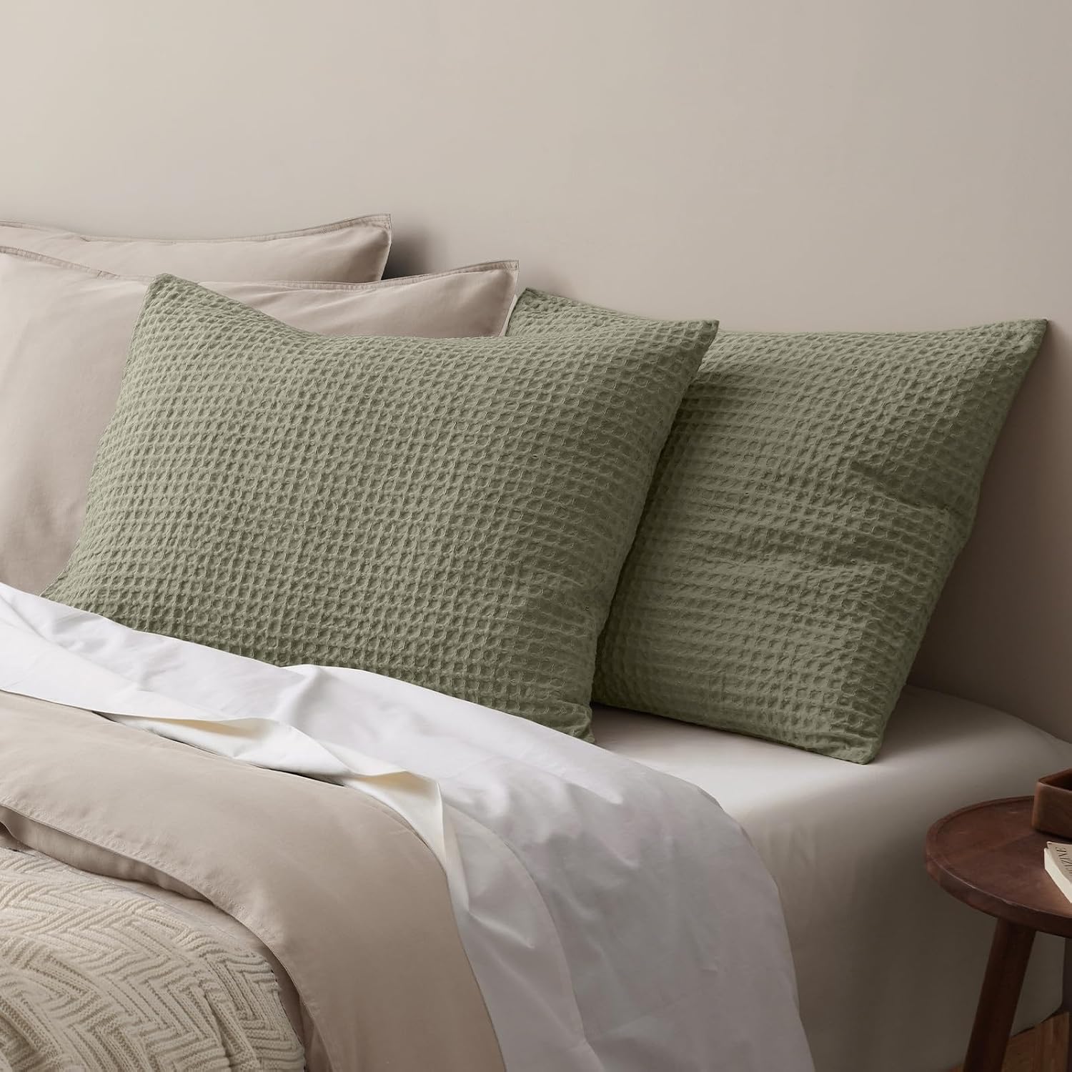 Phf Ultra Soft Waffle Weave Pillow Shams Standard Size, No Insert, 2 Pack 20" x 26" Pillowcases, Breathable & Skin-Friendly Pillow Cases, St…