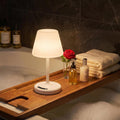 Audles Bathroom Lamp Waterproof Shower Light, Rechargeable Cordless Table Lamp with 4000mAh Battery, 3 Color Modes Touch Dimmable, Small Ni…