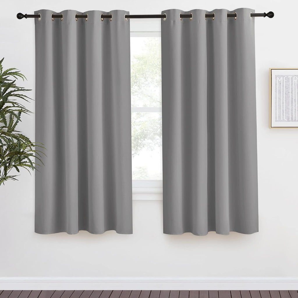 NICETOWN Blackout Curtain & Drape 68 inch Length, 55 inch Wide, Sold by 1 Panel, Silver Grey Color, Noise Reducing Drapery for Living…