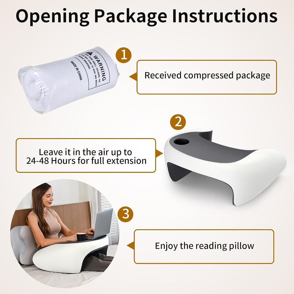 Olumoon Reading Pillow, Lap Desk Pillow for Adult, Gaming Pillow Memory Foam for Arm Support, Arm Rest for Working, Crocheting, Playing…