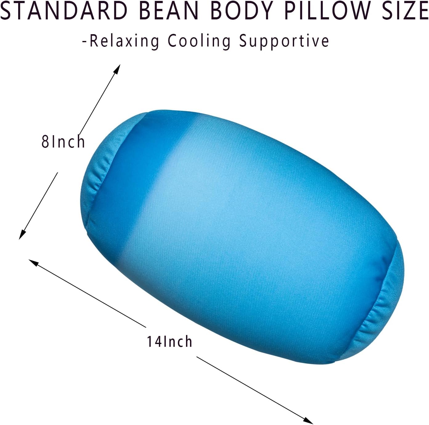 Squish Bean Bed Microbead Pillow Bolster Tube Body Pillow Smooth Cool Touch Fabric Neck & Back Support Throw Travel Pillow Fun Colors…