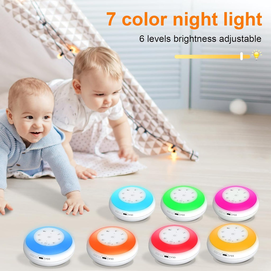 Xyngu Portable White Noise Sound Machine for Baby, Kids, Adults Sleep - 24 Soothing Natural Sounds, 7 Color Night Light, Portable Wireless…