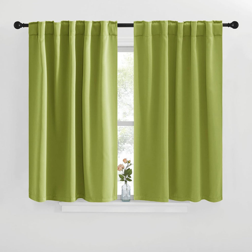 NICETOWN Blackout Window Curtains for Camper - (Fresh Green Color) 42x40 Inch, 2 Panels Set, Thermal Insulated Room Darkening Blackout…