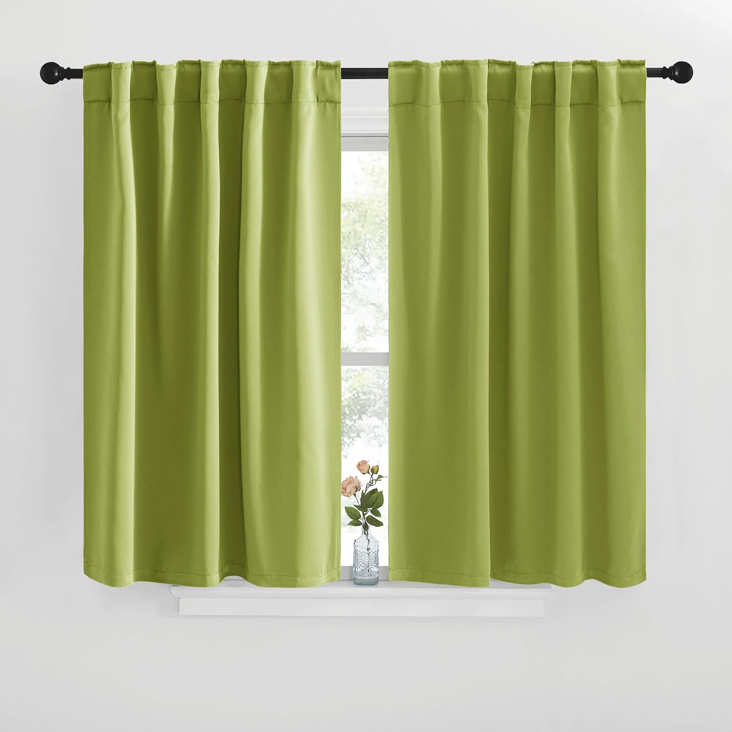 NICETOWN Blackout Window Curtains for Camper - (Fresh Green Color) 42x40 Inch, 2 Panels Set, Thermal Insulated Room Darkening Blackout…