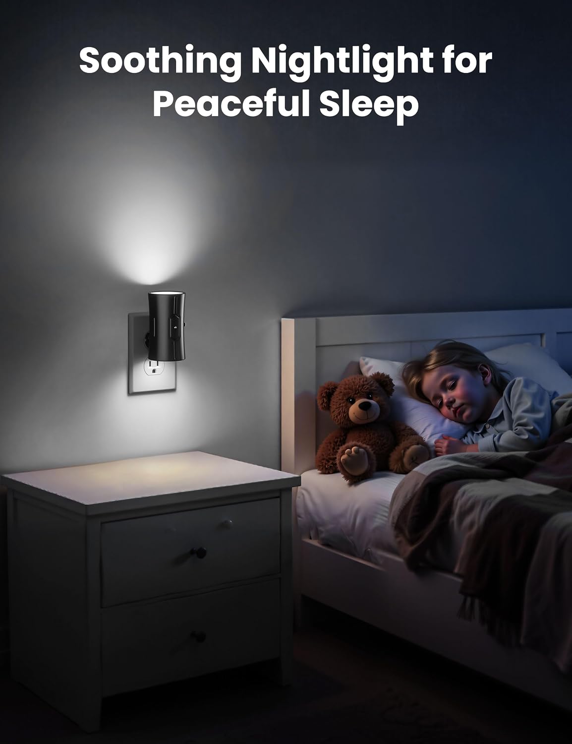Sujeet LED Night Lights Plug into wall, Bright Night Light, Dusk to Dawn Sensor, White Night Light, 0-100LM Adjustable Brightness, Dimmable…