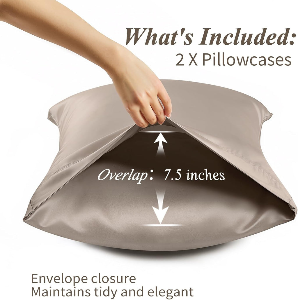 Krimano Queen Pillow Cases, Derived from Bamboo Viscose, Cooling Pillowcases, Breathable & Wicking Pillow Covers for Hot Sleepers, Envelope…