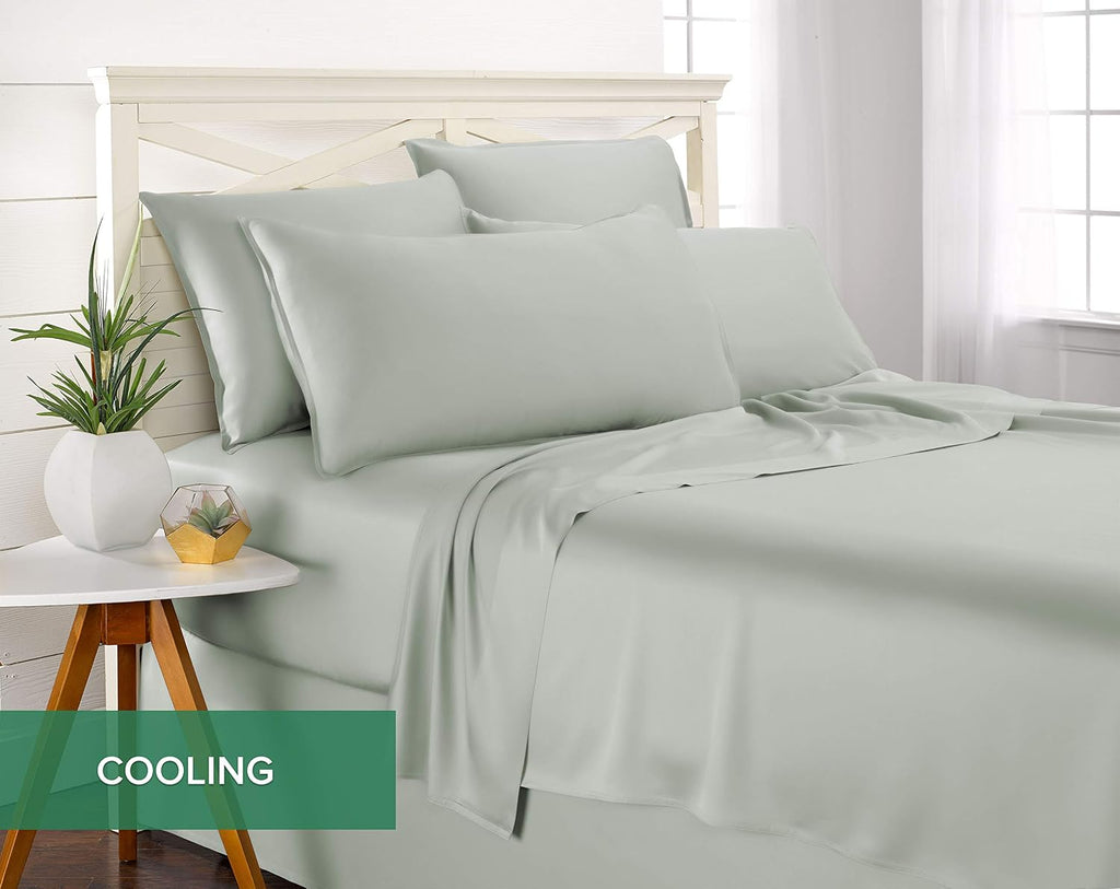 PureBamboo Pure Bamboo Full Sheets, Genuine 100% Organic Viscose Derived from Bamboo Bed Sheet Set, Luxuriously Soft & Cooling, Double Stit…