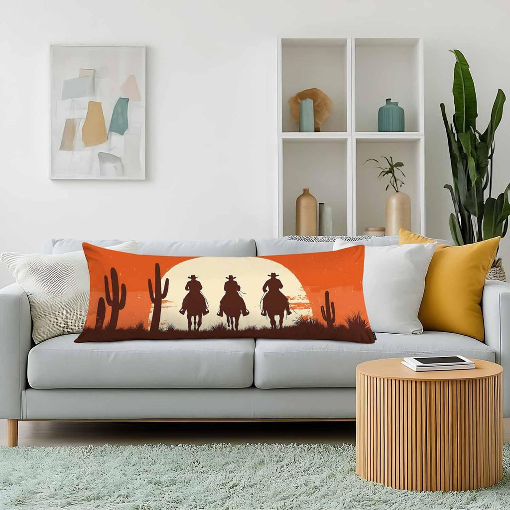 Cowboy Rectangle Body Pillow Covers Western Cowboys Cactus Sunset 20"X54" Couch Body Pillow Pillowcase Decorative Home Body Pillows Bed…